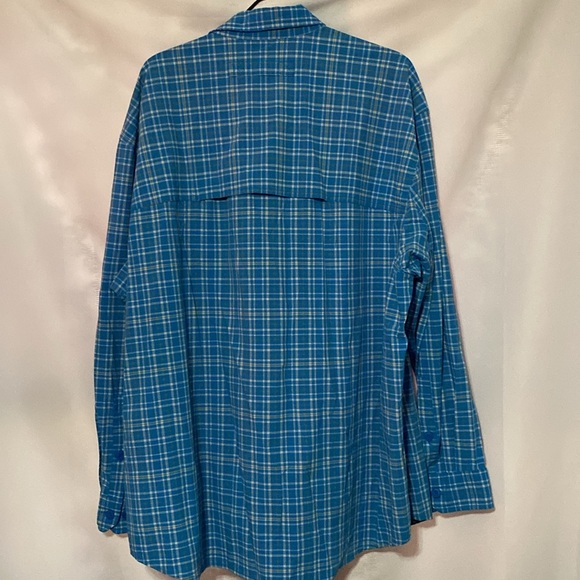 DULUTH TRADING CO MENS SIZE 2XL BLUE PLAID PERFORMANCE SHIRT POCKETS CLEAN EUC - Picture 12 of 12